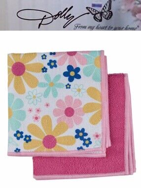 Dolly Parton Floral Pattern Microfiber Cleaning Cloths